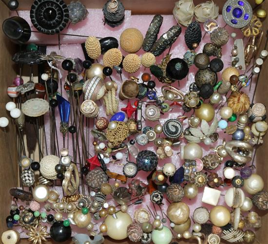 A large quantity of assorted hatpins.